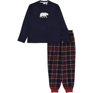 imageDearfoams Womens 2Piece Loosefit Set Matching Family Holiday Pajamas Soft ampamp ComfortableMenscozy Bear