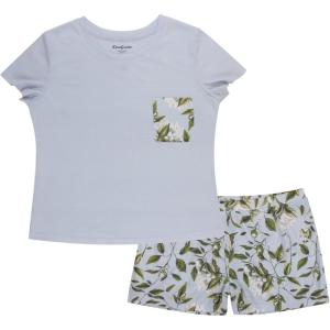 imageDearfoams Womens 2Piece Loosefit Set Matching Family Holiday Pajamas Soft ampamp ComfortableSage Muted Peonies