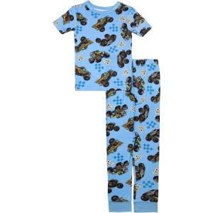 imageMonster Jam Boys 2Piece Loosefit Pajama Set Soft ampamp Cute for KidsTrucks Are Jammin
