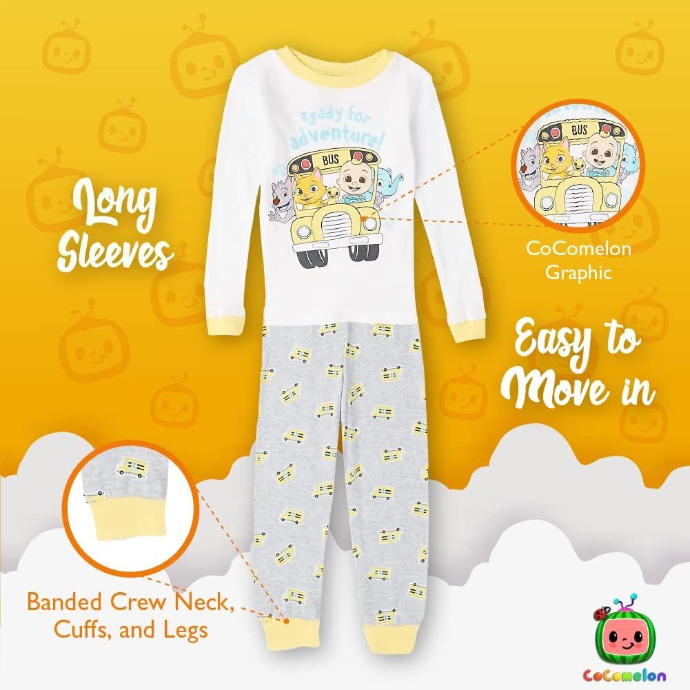 imageCoComelon Boys 4Piece Snugfit Cotton Pajama Set Soft ampamp Cute for KidsTime for Bed