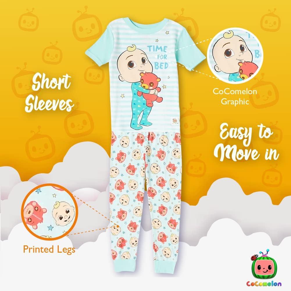 imageCoComelon Boys 4Piece Snugfit Cotton Pajama Set Soft ampamp Cute for KidsTime for Bed