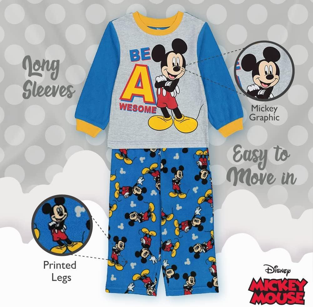 imageDisney Boys 2Piece Loosefit Pajama Set Soft ampamp Cute for KidsFunny Mouse