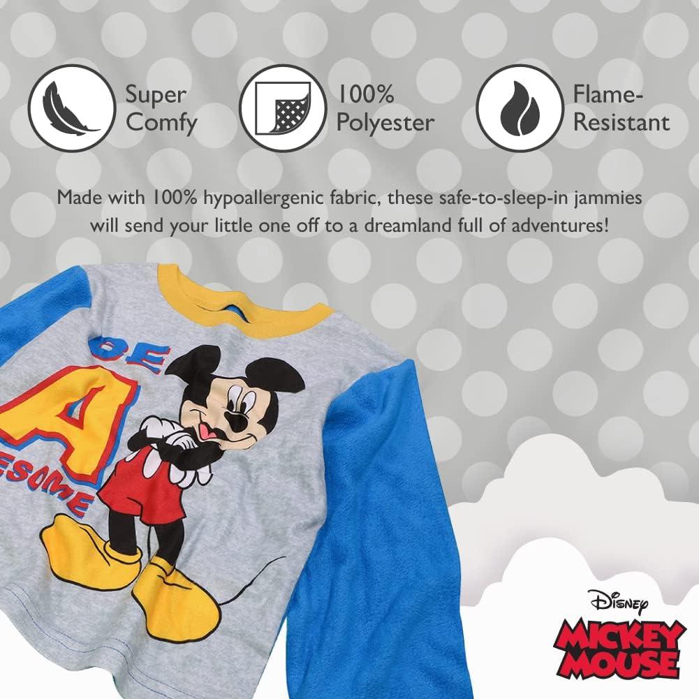imageDisney Boys 2Piece Loosefit Pajama Set Soft ampamp Cute for KidsFunny Mouse