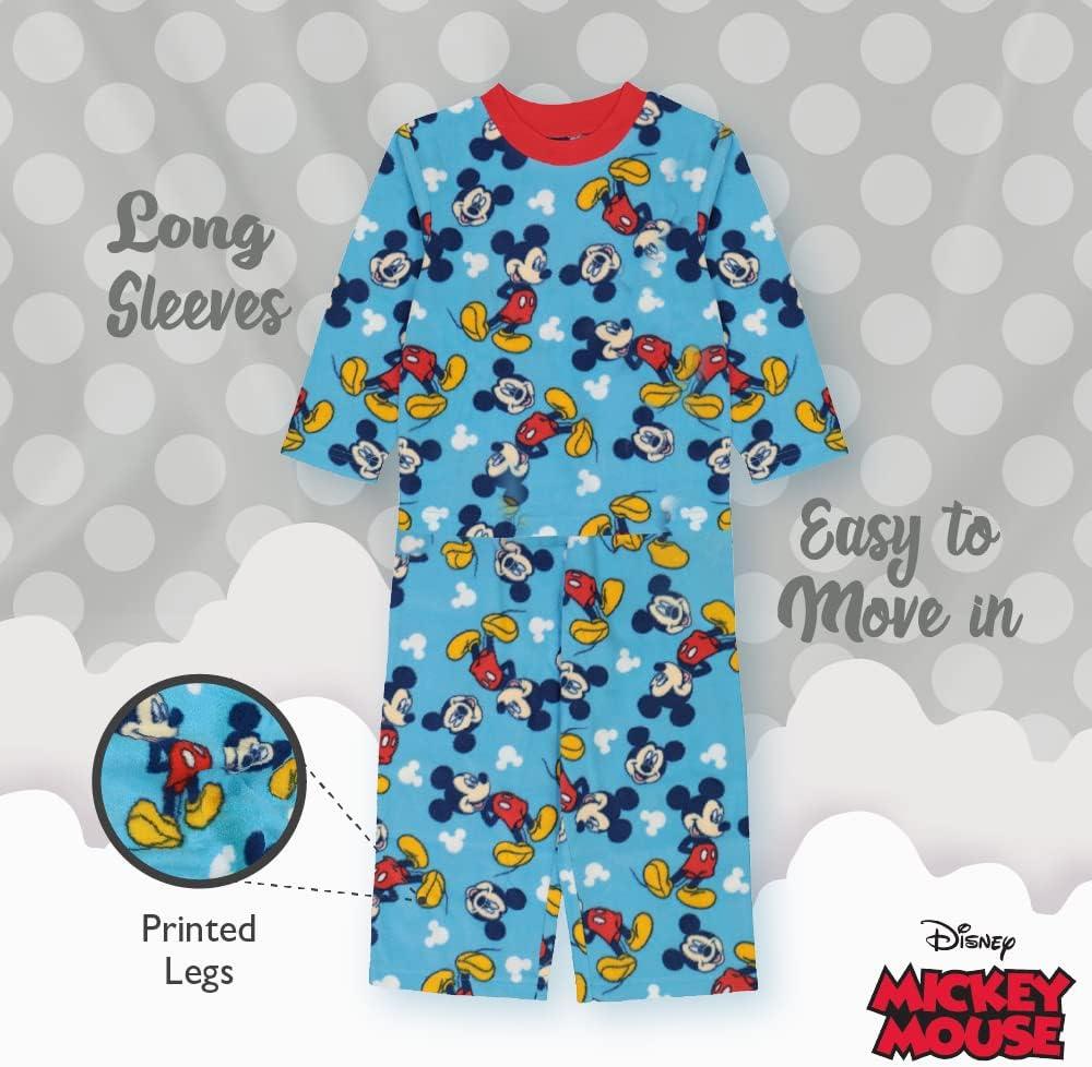 imageDisney Boys 2Piece Loosefit Pajama Set Soft ampamp Cute for KidsMickey and Pluto 2