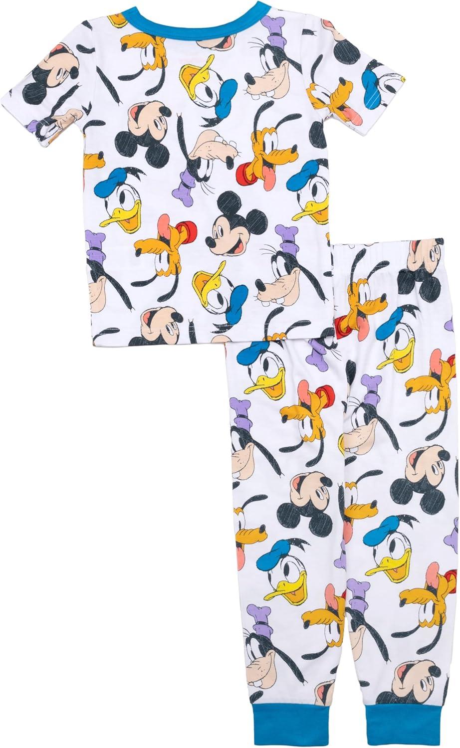 imageDisney Boys 2Piece Snugfit Viscose Pajama Set Soft ampamp Cute for KidsMickeys Sketch