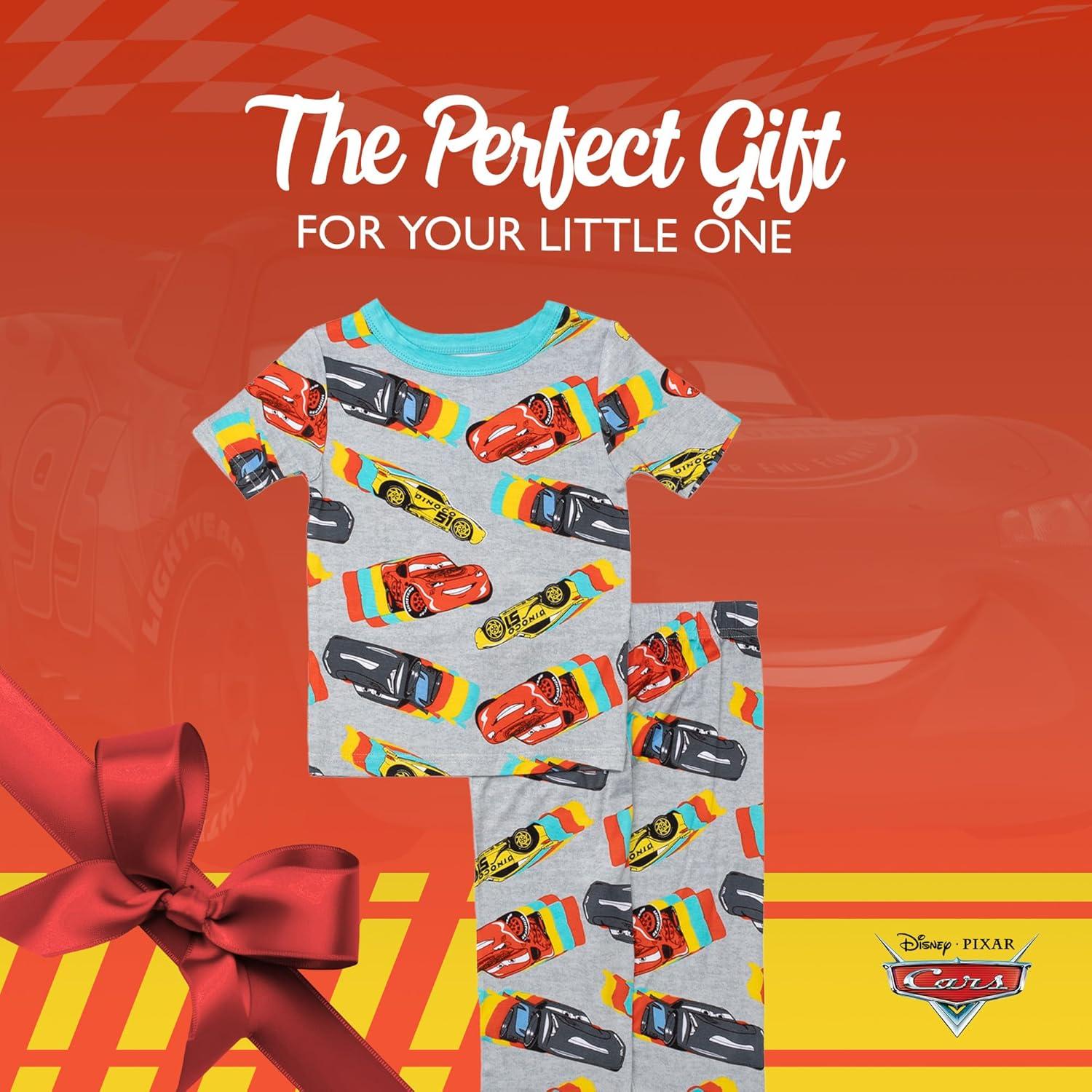 imageDisney Boys 2Piece Snugfit Viscose Pajama Set Soft ampamp Cute for KidsRacing Cars
