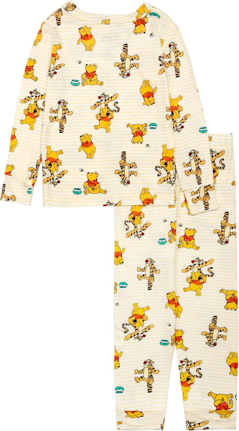 imageDisney Boys 2Piece Snugfit Viscose Pajama Set Soft ampamp Cute for KidsStripe Fun