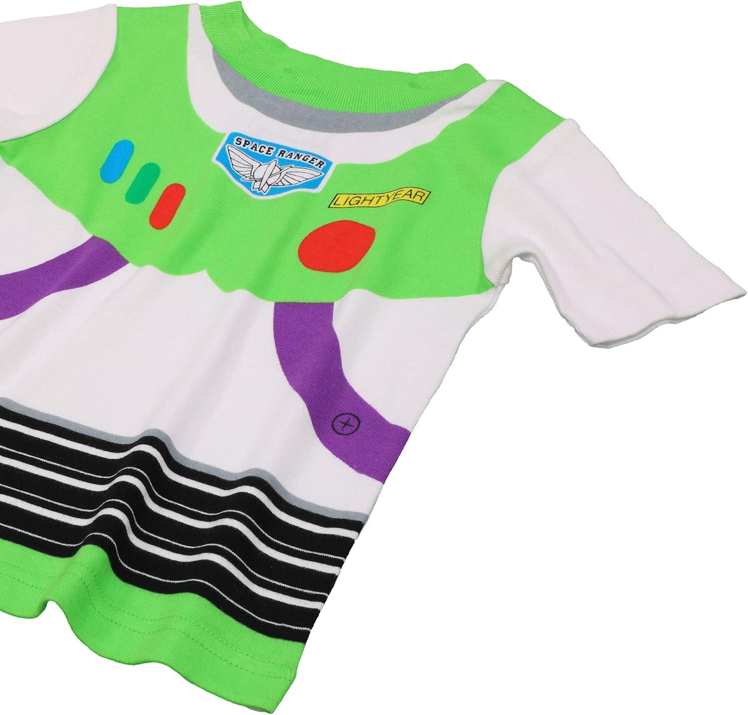 imageDisney Boys 4Piece Snugfit Cotton Pajama Set Soft ampamp Cute for KidsBuzz and Woody