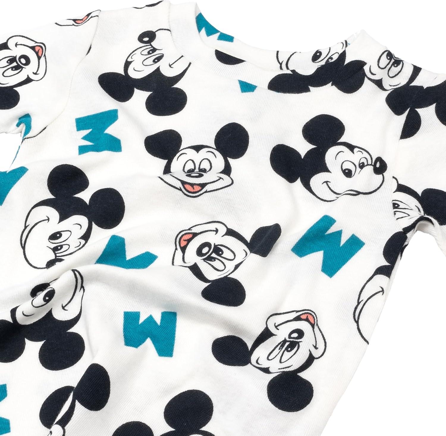 imageDisney Boys 4Piece Snugfit Cotton Pajama Set Soft ampamp Cute for KidsMickey and Friends