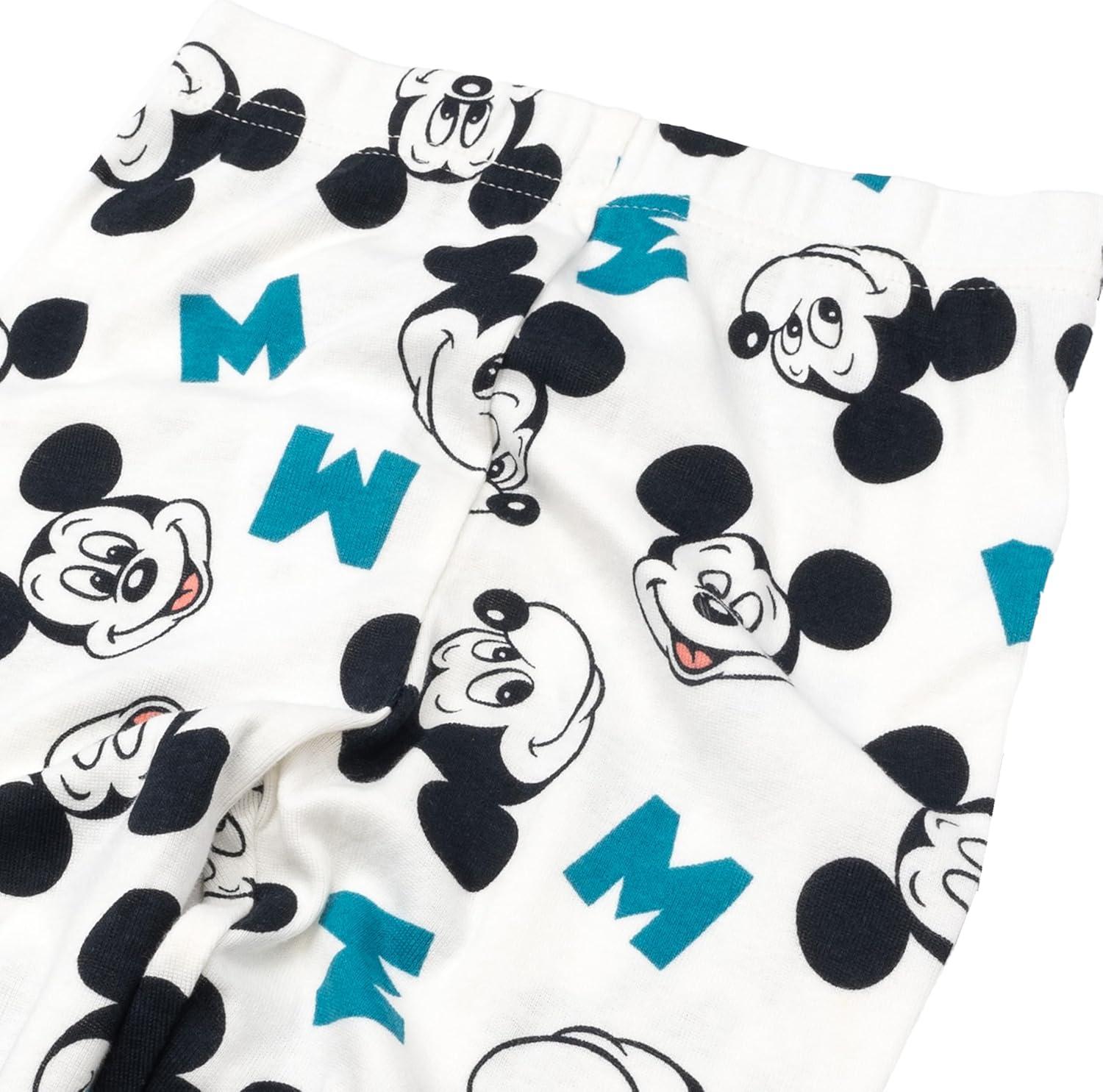imageDisney Boys 4Piece Snugfit Cotton Pajama Set Soft ampamp Cute for KidsMickey and Friends