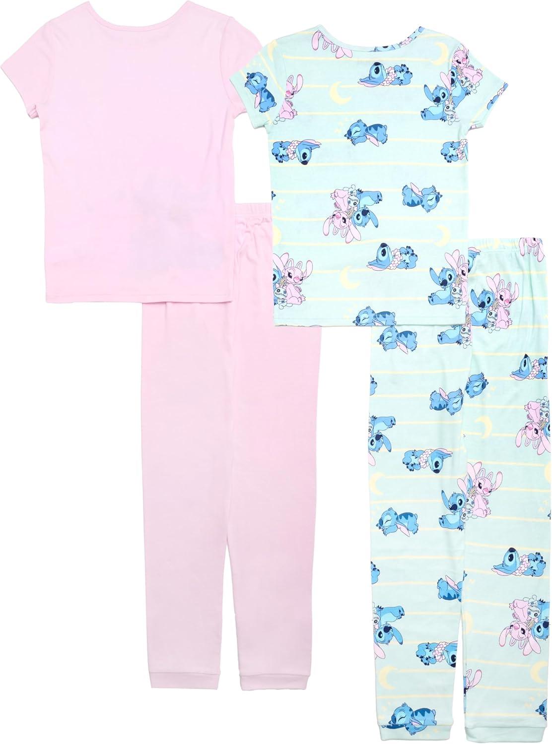 imageDisney Boys 4Piece Snugfit Cotton Pajama Set Soft ampamp Cute for KidsStitch Star