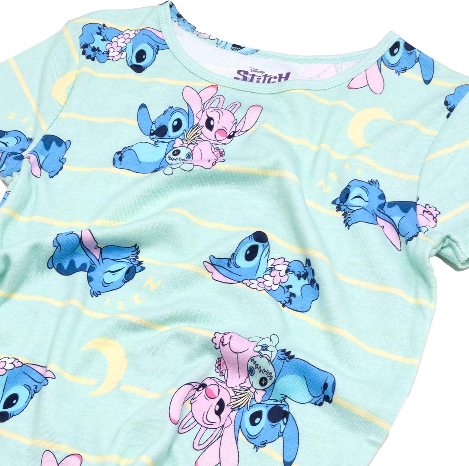 imageDisney Boys 4Piece Snugfit Cotton Pajama Set Soft ampamp Cute for KidsStitch Star