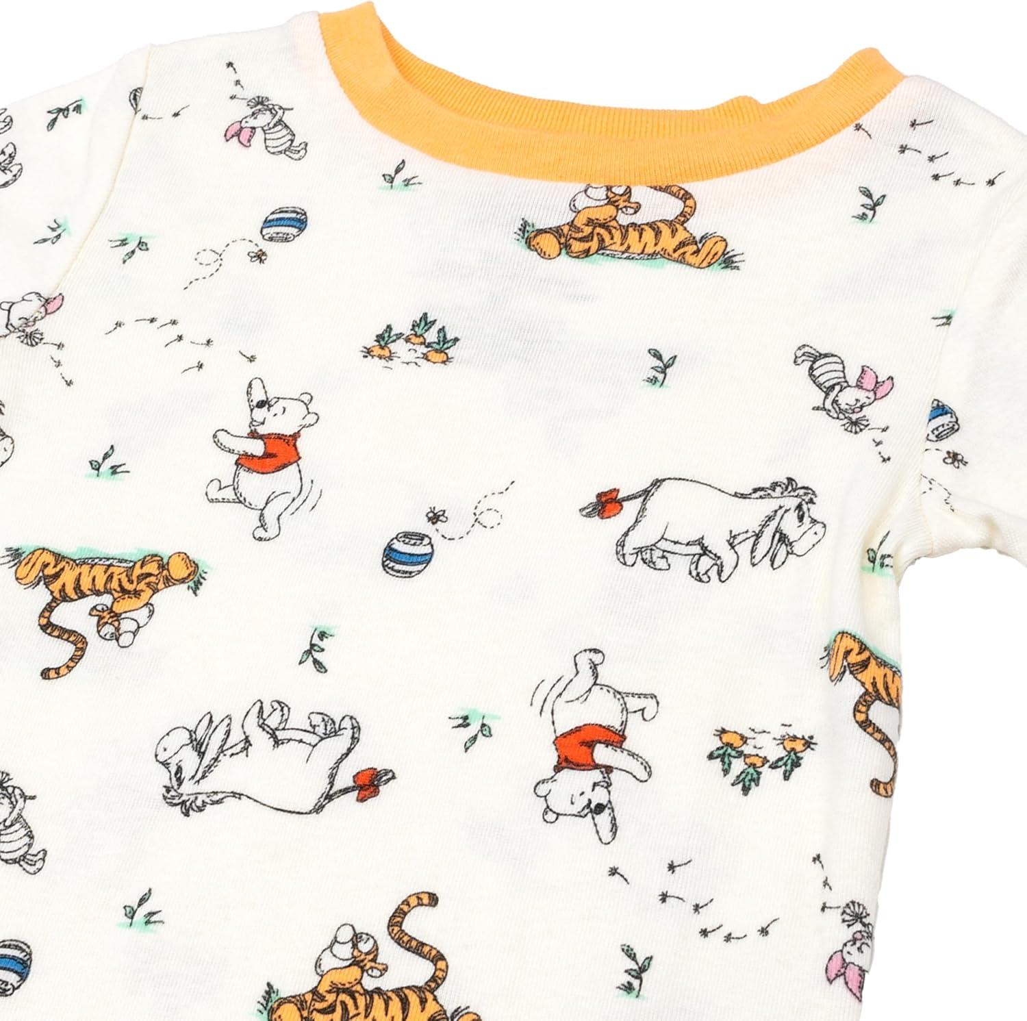 imageDisney Boys 4Piece Snugfit Cotton Pajama Set Soft ampamp Cute for KidsWinnie and Friends