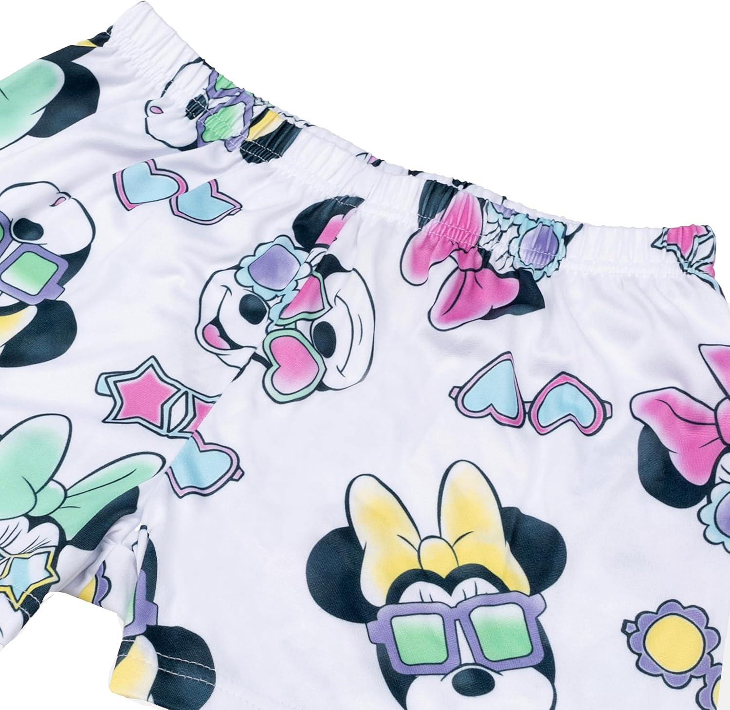 imageDisney Girls 2Piece Loosefit Button Down Pajama Set Soft ampamp Cute for KidsSunshine Minnie
