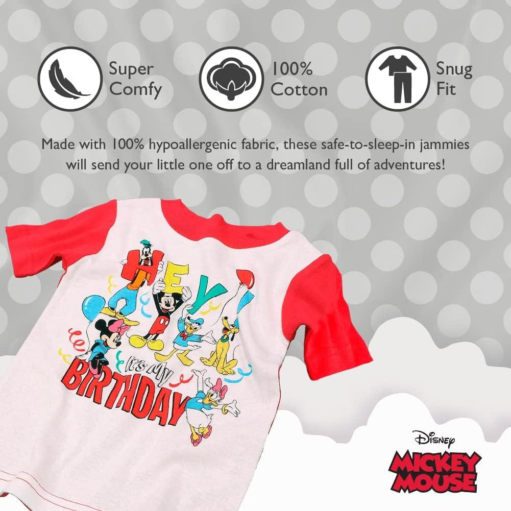 imageDisney Womens Mickey Mouse 2Piece Snugfit Cotton Pajamas SetHey Birthday