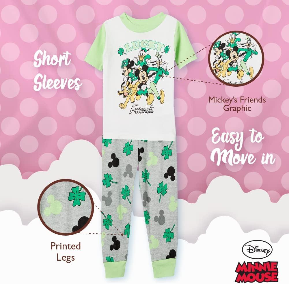 imageDisney Womens Mickey Mouse 2Piece Snugfit Cotton Pajamas SetLucky Friends