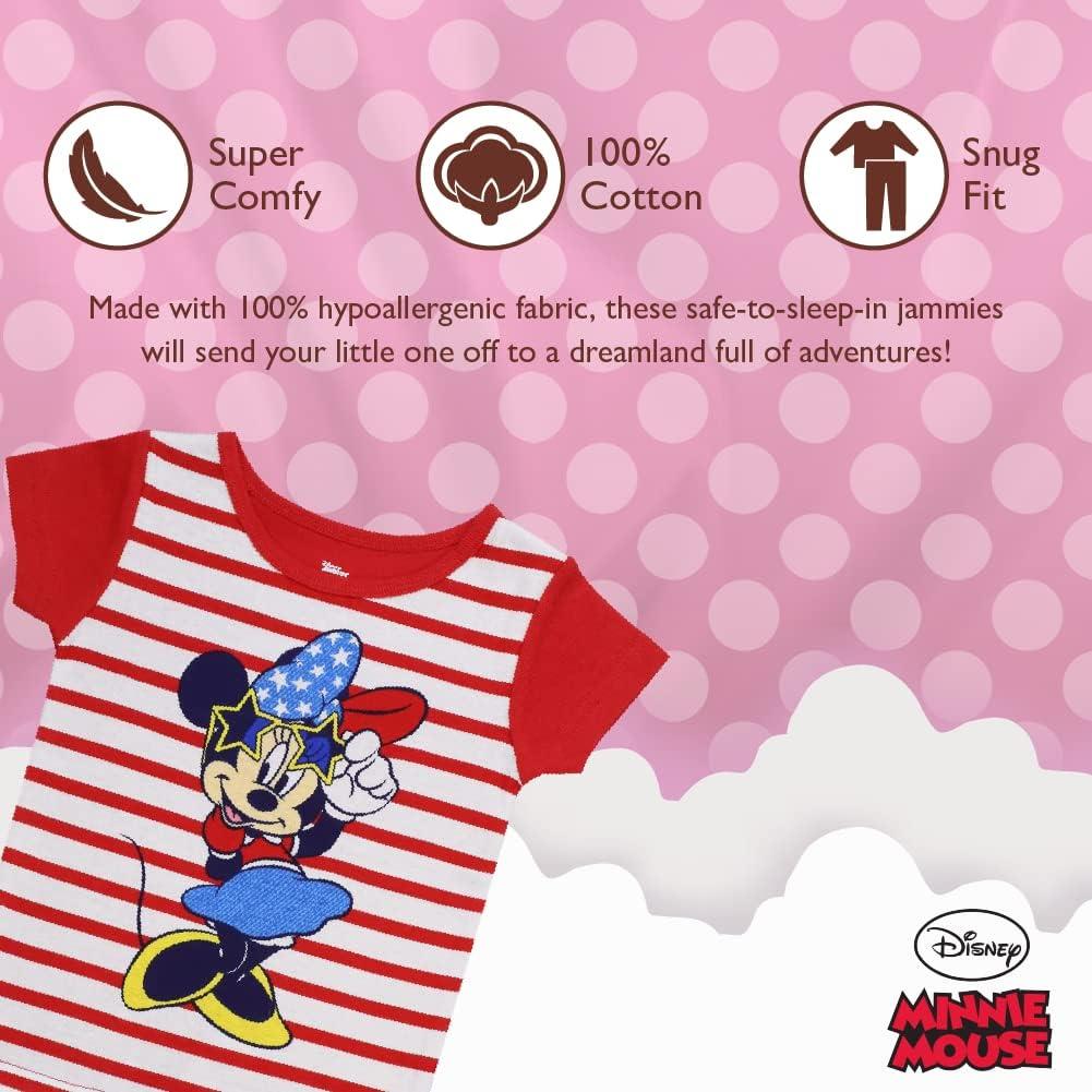 imageDisney unisexchild 2piece Snugfit Cotton Holiday Pajama Set Soft ampamp Cute for KidsMinnie America