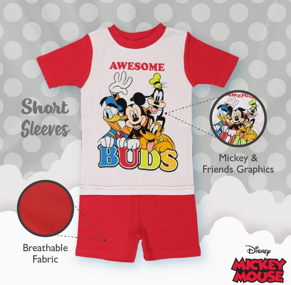 imageDisney unisexchild 6piece Snugfit Cotton Pajama Set Soft ampamp Cute for KidsOh Mickey