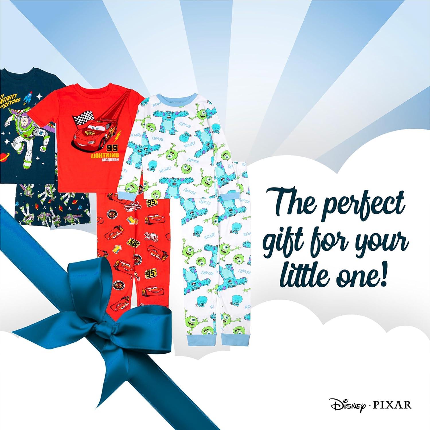 imageDisney unisexchild 6piece Snugfit Cotton Pajama Set Soft ampamp Cute for KidsRace Space Scare