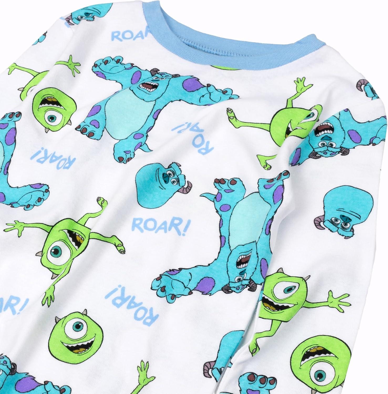 imageDisney unisexchild 6piece Snugfit Cotton Pajama Set Soft ampamp Cute for KidsRace Space Scare