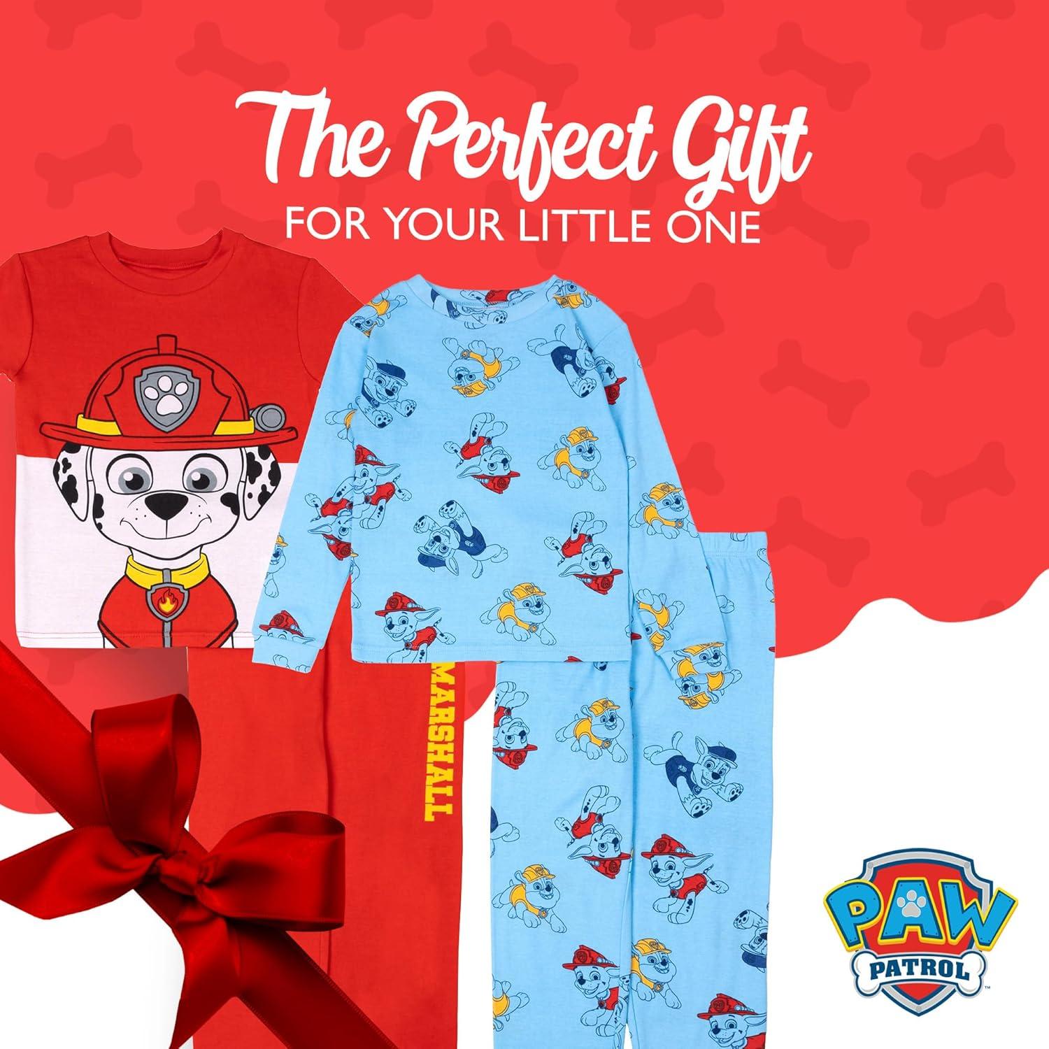 imageNickelodeon unisexchild Paw Patrol  Baby Shark  Blues Clues ampamp You 4piece Snugfit Cotton Pajama SetChief Marshall