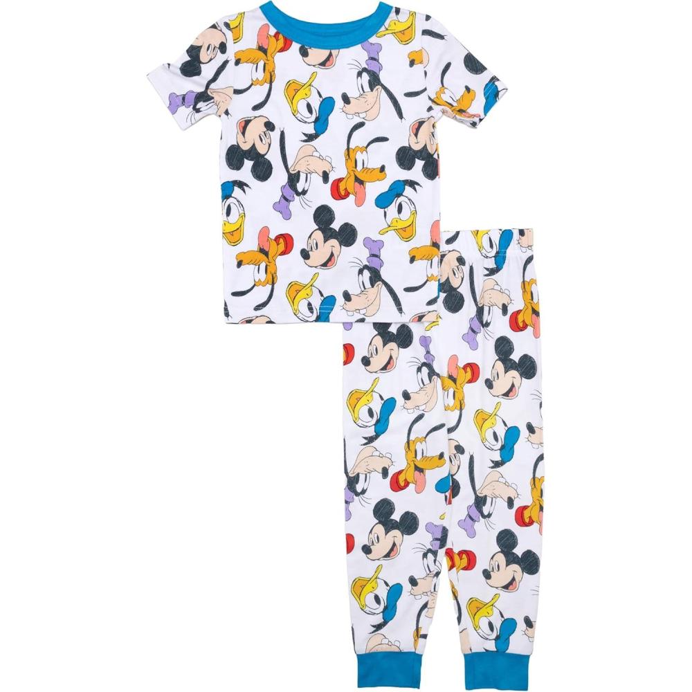 imageDisney Boys 2Piece Snugfit Viscose Pajama Set Soft ampamp Cute for KidsMickeys Sketch