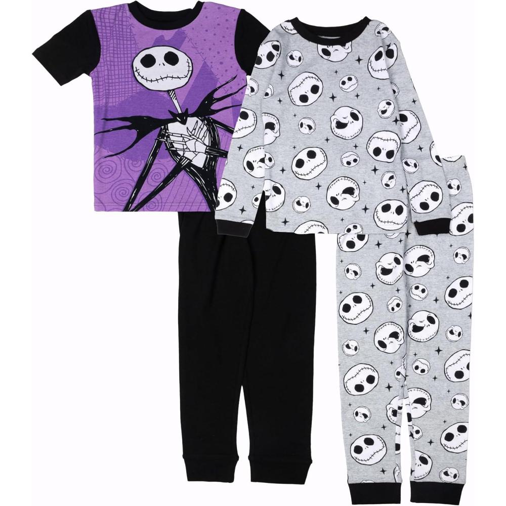 imageDisney Boys 4Piece Snugfit Cotton Pajama Set Soft ampamp Cute for KidsNbc Fun Stars