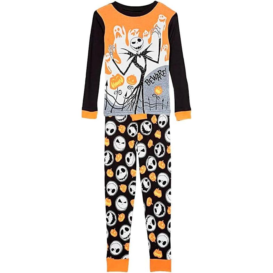 imageDisney unisexchild 2piece Snugfit Cotton Holiday Pajama Set Soft ampamp Cute for KidsBeware Jack