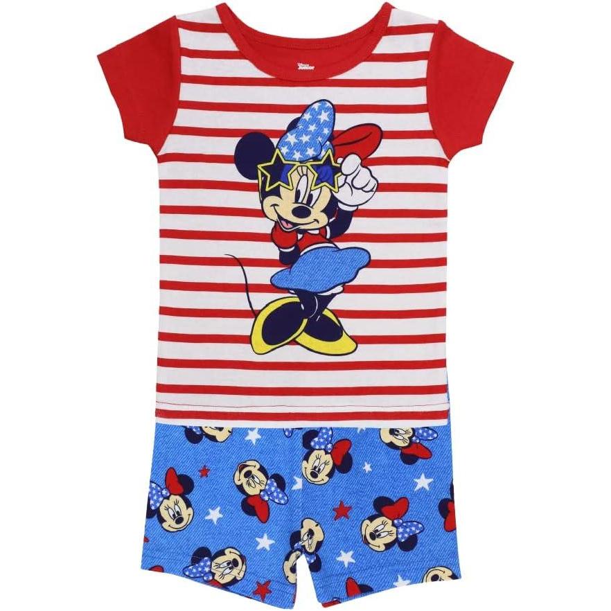 imageDisney unisexchild 2piece Snugfit Cotton Holiday Pajama Set Soft ampamp Cute for KidsMinnie America