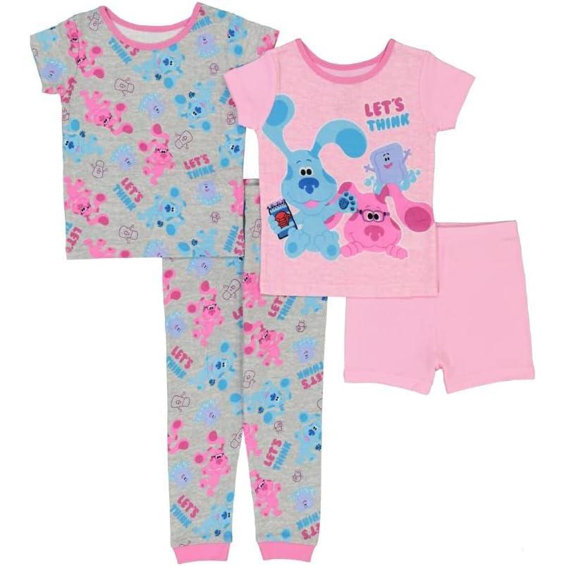 imageNickelodeon unisexchild Paw Patrol  Baby Shark  Blues Clues ampamp You 4piece Snugfit Cotton Pajama SetGet a Glue