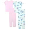 imageDisney Boys 4Piece Snugfit Cotton Pajama Set Soft ampamp Cute for KidsStitch Star
