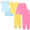 imageDisney unisexchild 6piece Snugfit Cotton Pajama Set Soft ampamp Cute for KidsCinderella Belle Aurora
