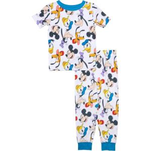 imageDisney Boys 2Piece Snugfit Viscose Pajama Set Soft ampamp Cute for KidsMickeys Sketch