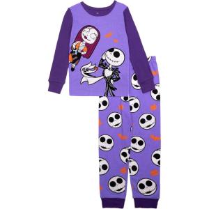 imageDisney unisexchild 2piece Snugfit Cotton Holiday Pajama Set Soft ampamp Cute for KidsCute Nightmare