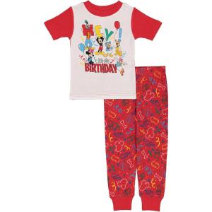 imageDisney unisexchild 2piece Snugfit Cotton Holiday Pajama Set Soft ampamp Cute for KidsHey Birthday