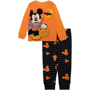 imageDisney unisexchild 2piece Snugfit Cotton Holiday Pajama Set Soft ampamp Cute for KidsVampire Mickey