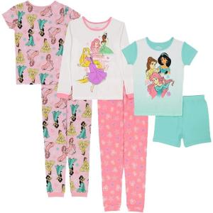 imageDisney unisexchild 6piece Snugfit Cotton Pajama Set Soft ampamp Cute for KidsDream Big