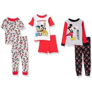 imageDisney unisexchild 6piece Snugfit Cotton Pajama Set Soft ampamp Cute for KidsOh Mickey