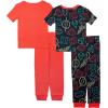 imageDC Comics Boys 4Piece Snugfit Cotton Pajama Set Soft ampamp Cute for KidsThe League