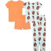 imageDisney Girls 4Piece Snugfit Cotton Pajama Set Soft ampamp Cute for KidsFloral Moana