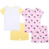 imageDisney Girls 4Piece Snugfit Cotton Pajama Set Soft ampamp Cute for KidsMinnie Garden