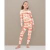 imageLucky Brand Girls 2Piece Loosefit Pajama Set Soft ampamp Cute for KidsPorcelain Rose Tie Dye