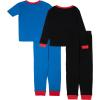 imageMarvel Boys 4Piece Snugfit Cotton Superhero Pajama Set Soft ampamp Cute for KidsSpidey Miles Suit
