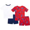 imageMarvel Boys 4Piece Snugfit Cotton Superhero Pajama Set Soft ampamp Cute for KidsSpidey Surrounded