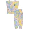 imageLucky Brand Girls 2Piece Loosefit Pajama Set Soft ampamp Cute for KidsRainbow Swirl