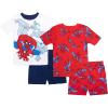 imageMarvel Boys 4Piece Snugfit Cotton Superhero Pajama Set Soft ampamp Cute for KidsSpidey Surrounded