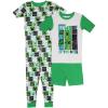 imageMinecraft Boys 4Piece Snugfit Cotton Pajama Set Soft ampamp Cute for KidsBeware Mobs