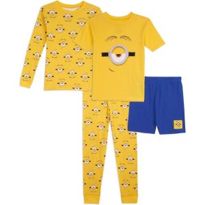 imageDespicable Me Boys 4Piece Snugfit Cotton Pajama Set Soft ampamp Cute for KidsBright Eyes