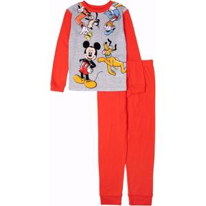 imageDisney Boys 2Piece Snugfit Cotton Holiday Pajama Set Soft ampamp Cute for KidsBest Mates