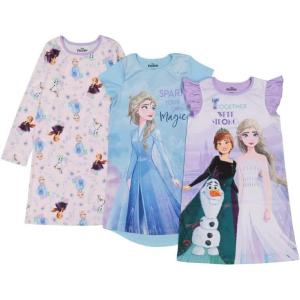 imageDisney Girls 3Pack Nightgowns Soft ampamp Cute Pajamas for KidsFrozen Magic 2